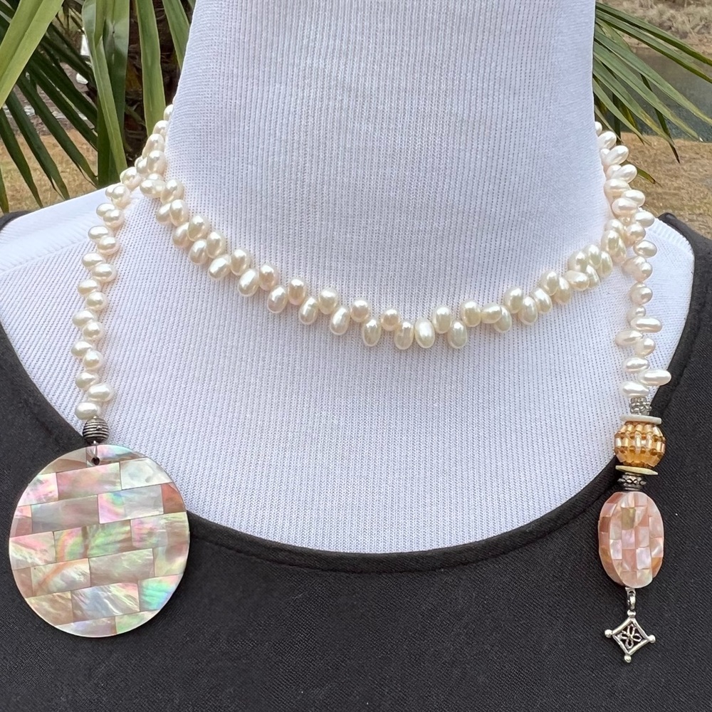 Freshwater pearl lariat necklace 36 inches - Picture 14 of 14